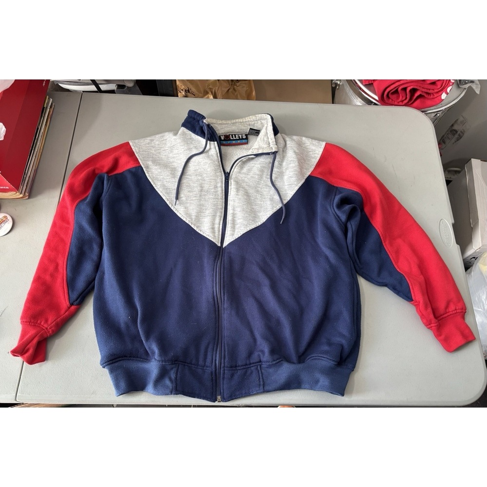 Vtg Volleys Sport 90s M Color block Red White Blue Jacket